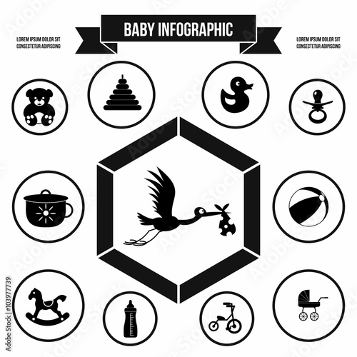 Baby infographic template, simple style