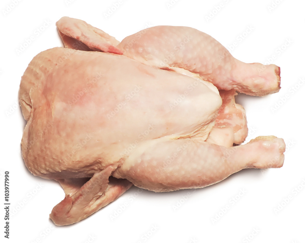 Raw chicken, isolated on white Raw chicken, isolated on white