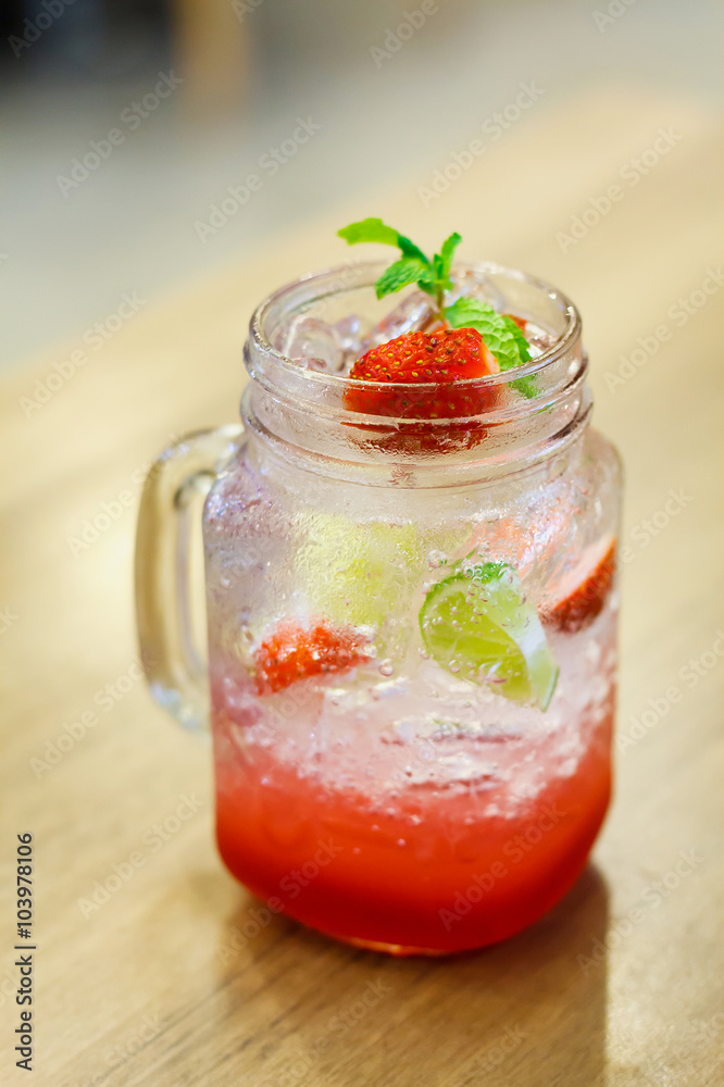 Iced Drink With Strawberry And Lemon Iced Drink With Strawberry And Lemon