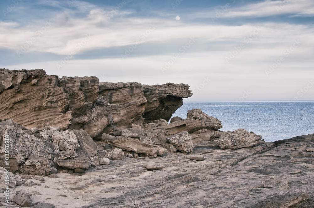 Cliffs at Mediterranean sea coast