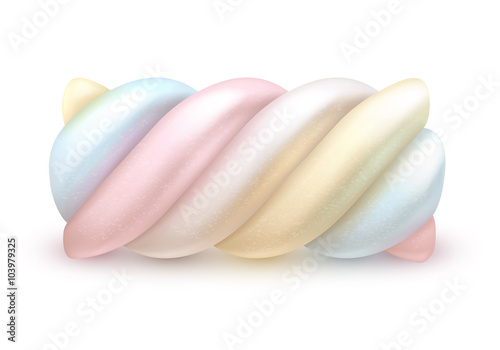 Sweet realistic marshmallow twist illustration.