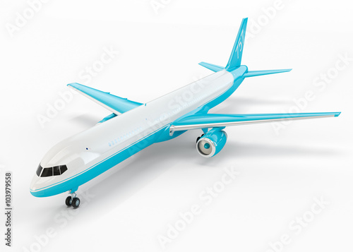 Passenger airplane isolated on white background
