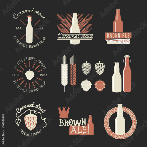 Set of vintage beer badge.