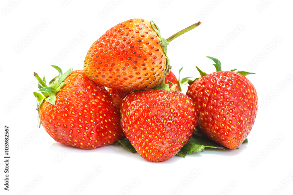 Beautiful strawberries isolated on white Beautiful strawberries isolated on white