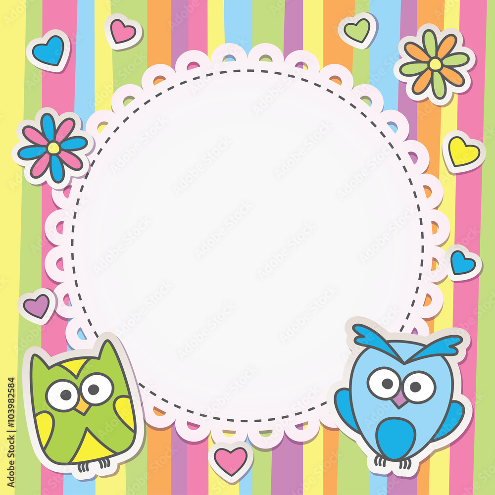 Fototapeta premium frame with owls