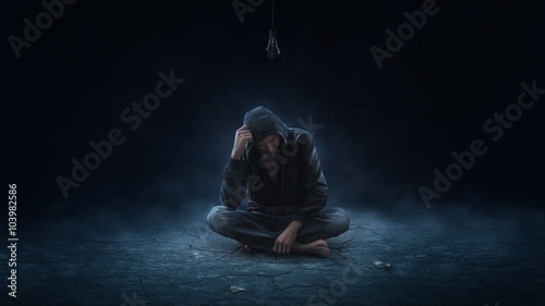 Depressive man with no idea