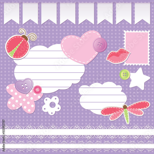 set of scrapbook elements
