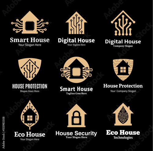 Set of vector house logo, icons and design elements
