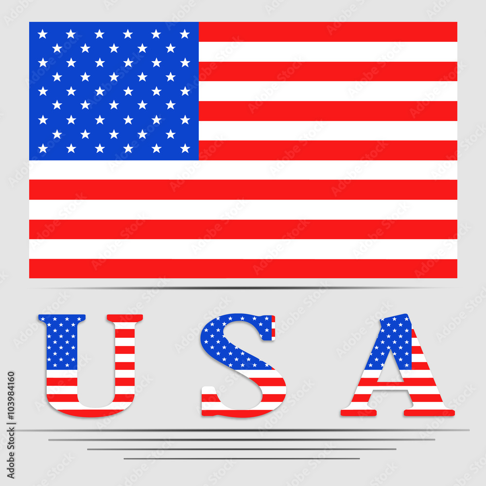 Vector image of American flag. Vector image of American flag.