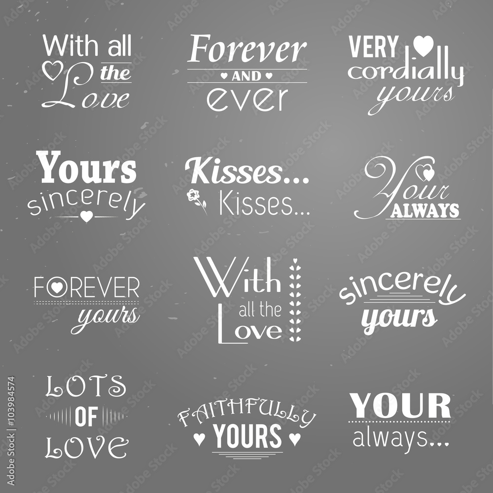 Set of love and care labels Set of love and care labels