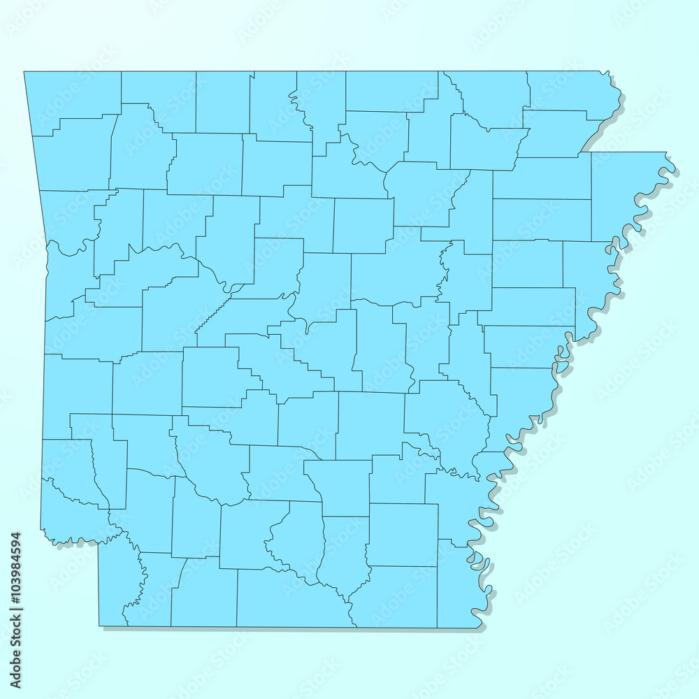 Arkansas blue map on degraded background vector