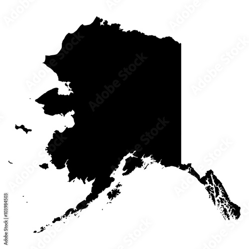 Alaska map on white background vector photo