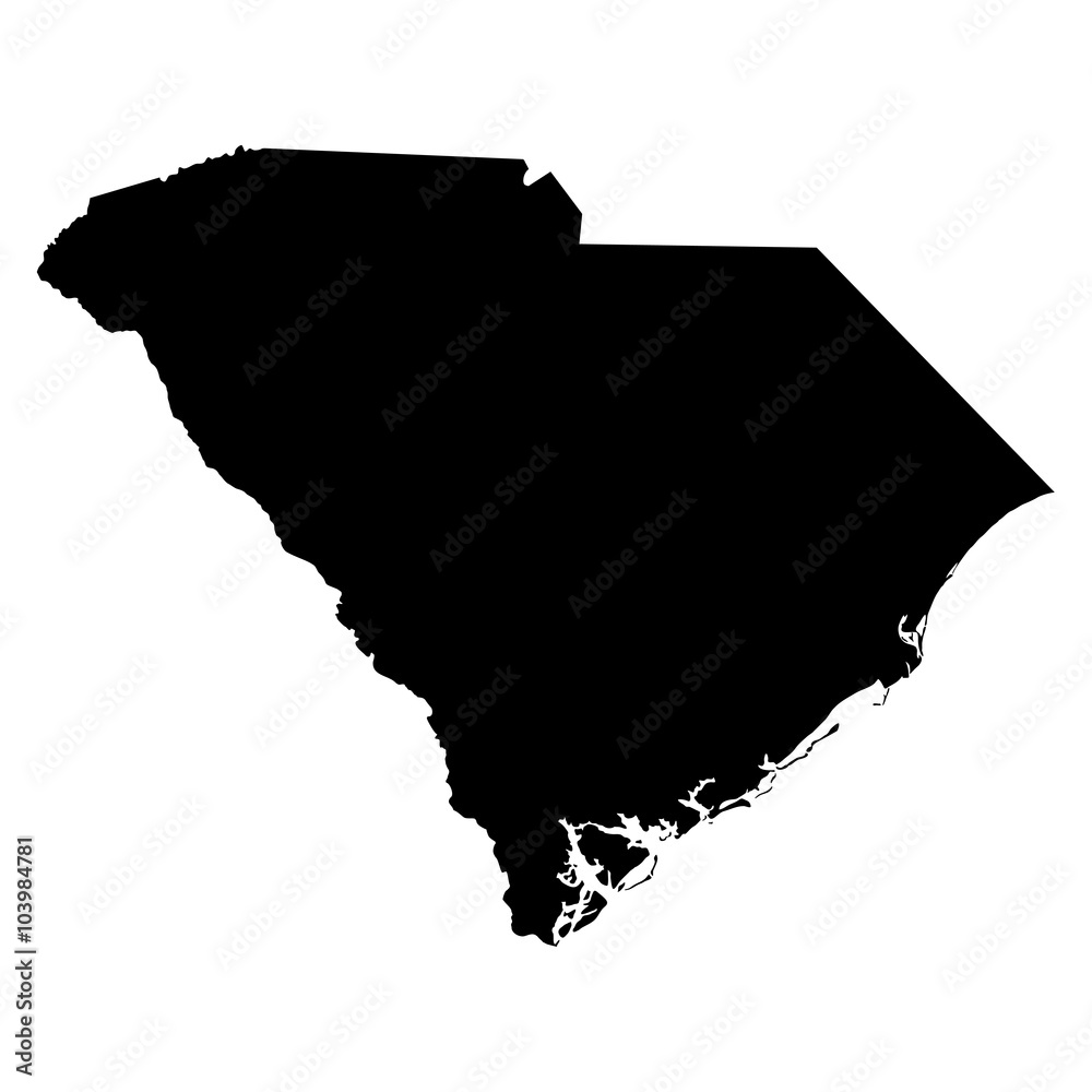 Naklejka South Carolina map on white background vector