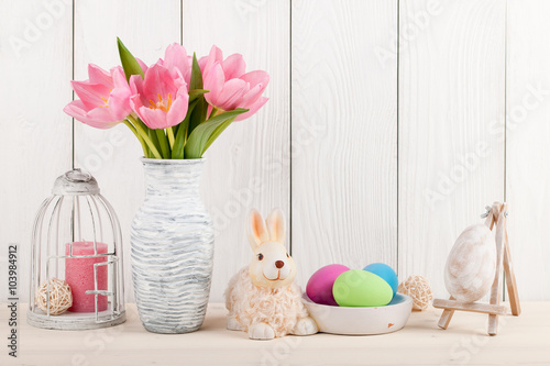 Easter decorations with tulips