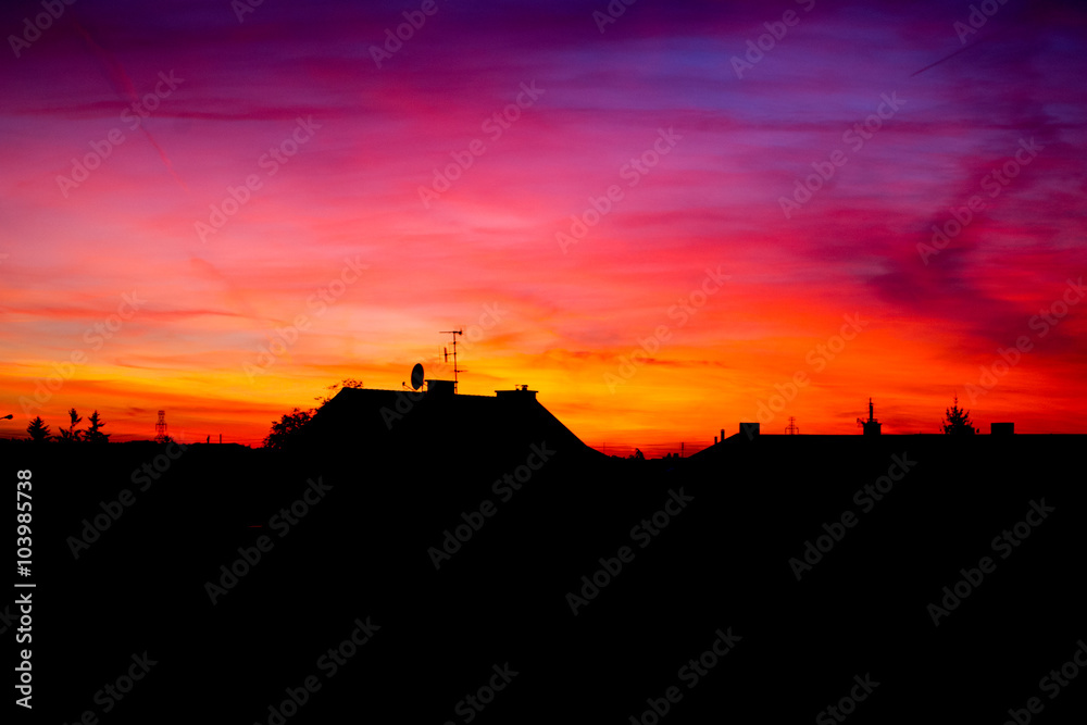 Obraz premium wieczorny zachód słońca