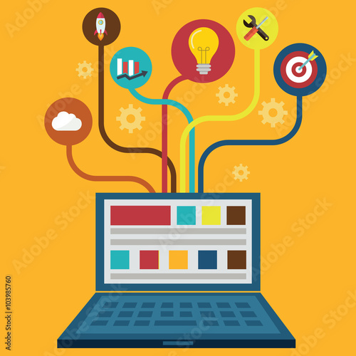 Network and Responsive Adaptive Web Design with Vector Icons