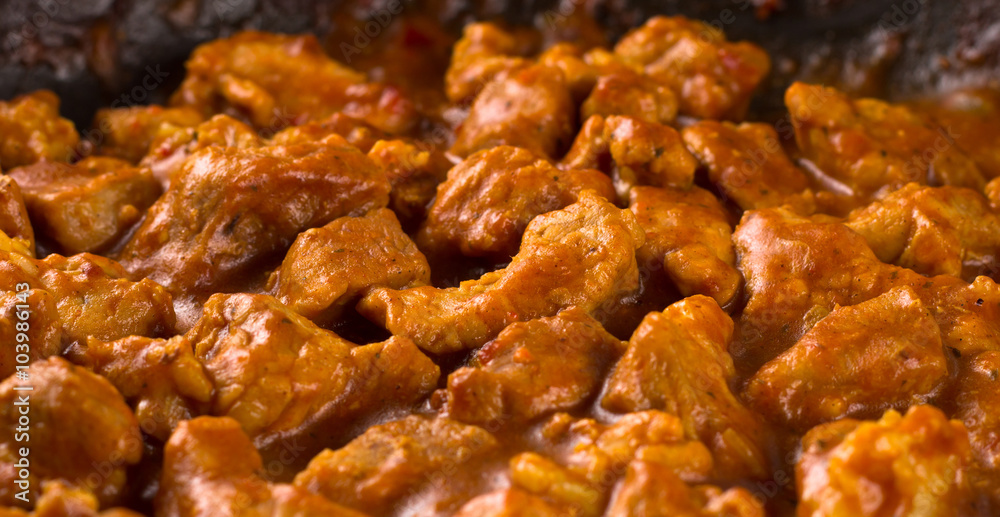 ready-to-eat goulash in a pan ready-to-eat goulash in a pan