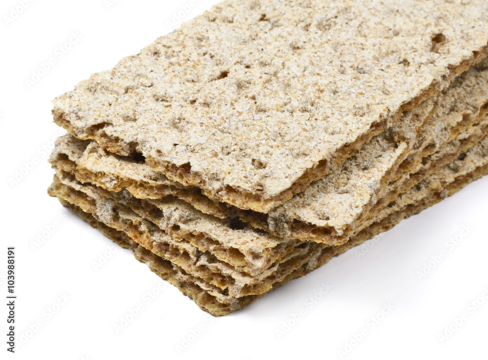 stacked crisp bread, isolated on white background. stacked crisp bread, isolated on white background.