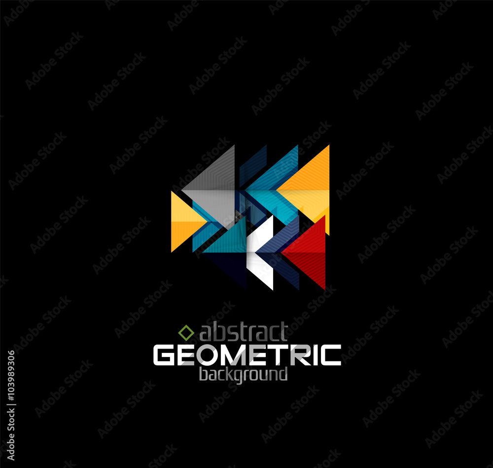 Textured paper geometric shapes on black Textured paper geometric shapes on black