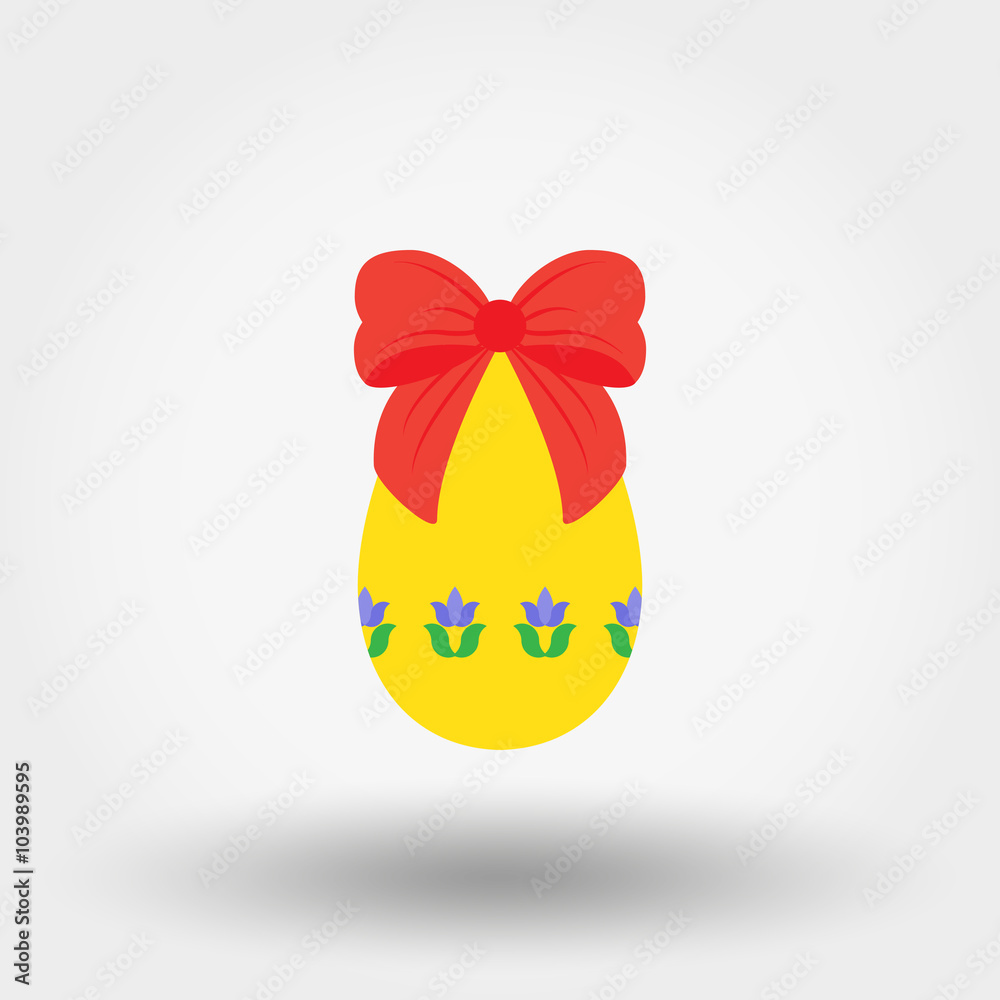 Easter egg with bow.