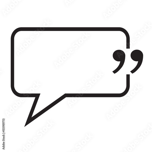Quotation Mark Speech Bubble sign icon Illustration design