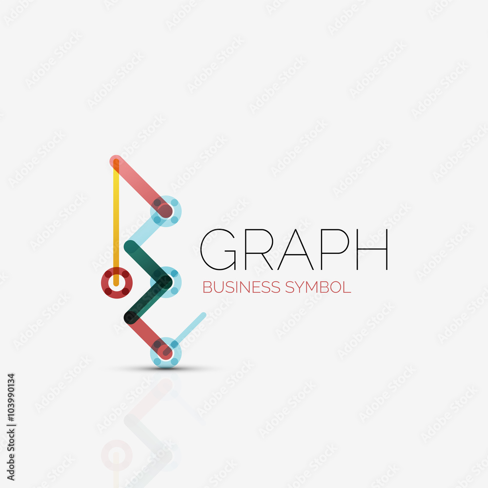 Abstract logo idea, linear chart or graph business icon. Creative vector logotype design template Abstract logo idea, linear chart or graph business icon. Creative vector logotype design template