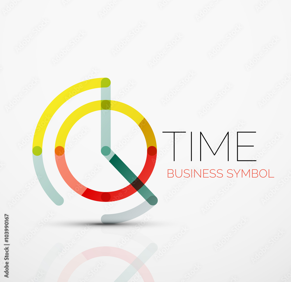 Vector abstract logo idea, time concept or clock business icon. Creative logotype design template Vector abstract logo idea, time concept or clock business icon. Creative logotype design template