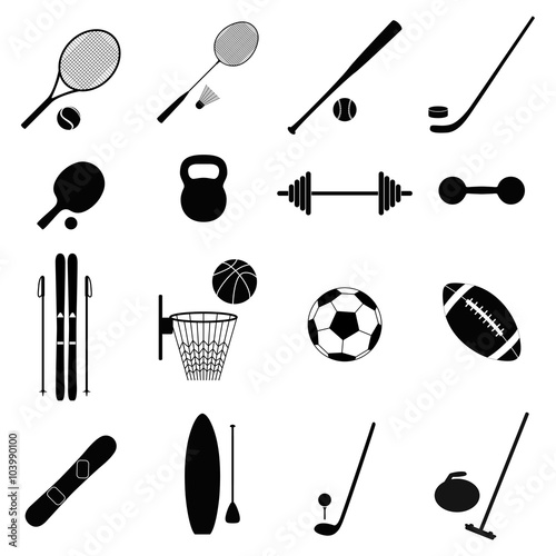 Set of sport icons, vector illustration