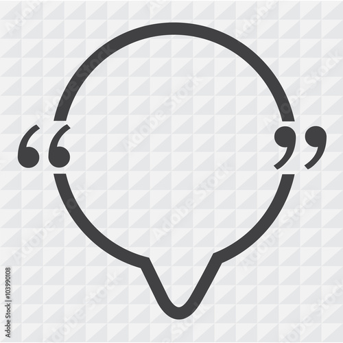 Quotation Mark Speech Bubble sign icon Illustration design