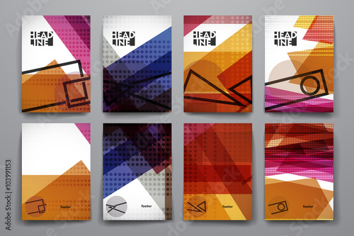 Set of brochure, poster design templates in abstract style