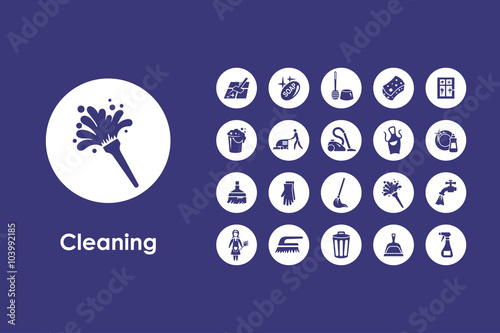 Set of cleaning simple icons