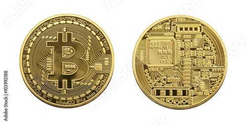 Obraz na płótnie Golden Bitcoin. w salonie