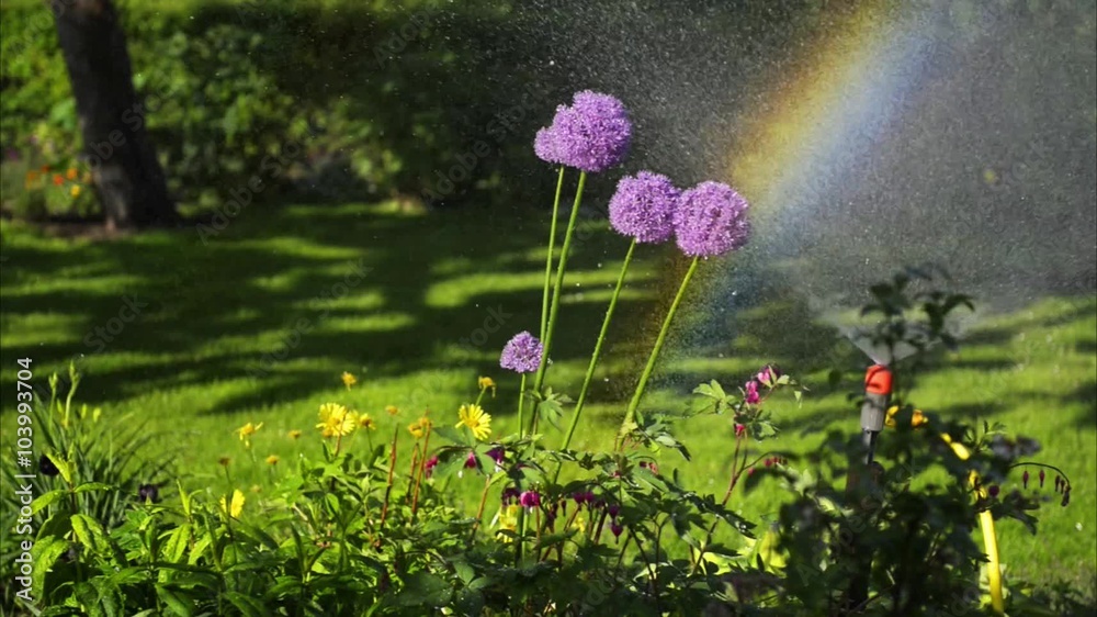 Gartenarbeit - Regenbogen - Bewässerung