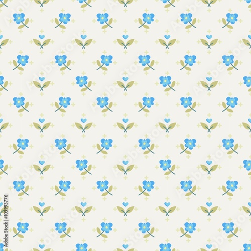 Little Blue Flowers Seamless Pattern