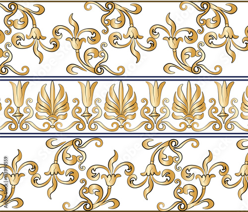 Classic empire style colorful ornament pattern. Vector