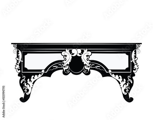 Classic royal ornament table furniture. Vector