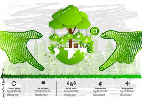 Ecology concept. save world vector illustration