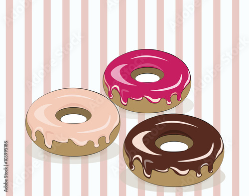 Donuts vintage background. Vector