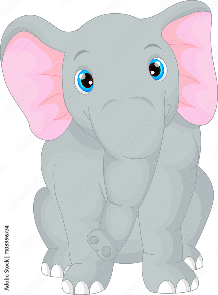 Fototapeta premium cute baby elephant cartoon 