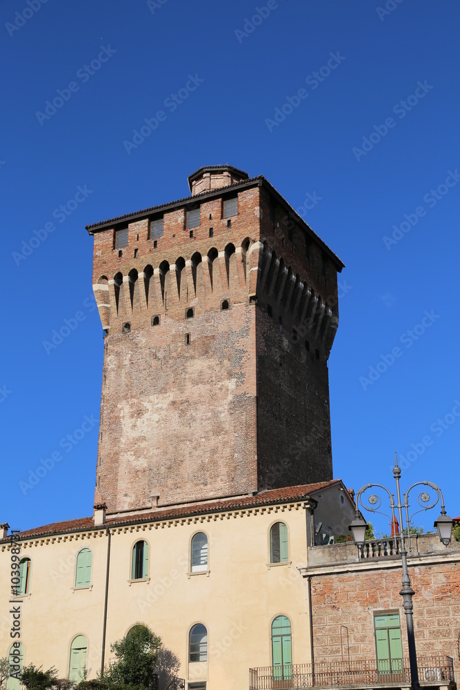 Vicenza, red brick medieval tower Vicenza, red brick medieval tower