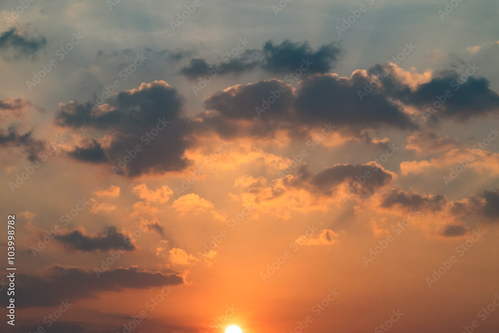 Sunset with clouds