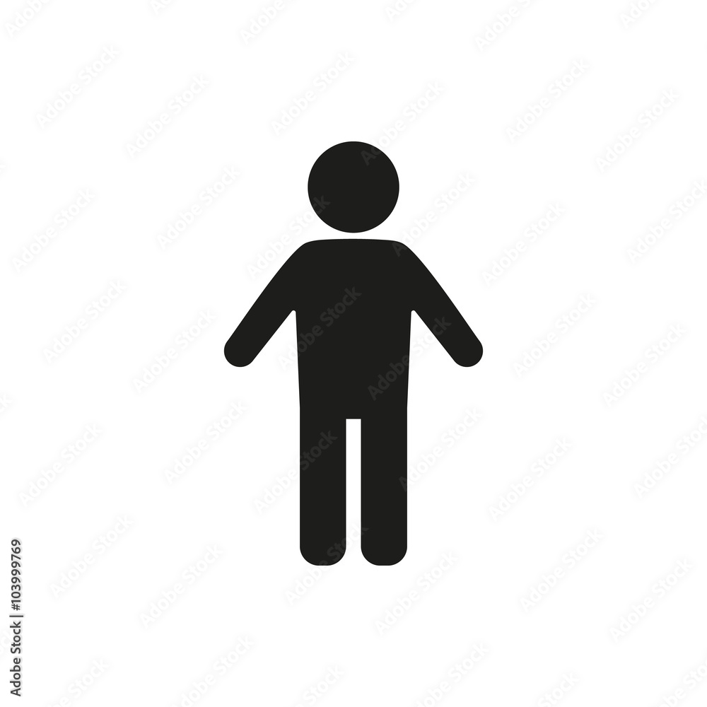 Simple black single man icon symbol stick figure Simple black single man icon symbol stick figure