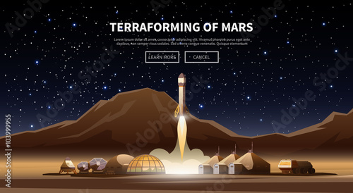 The first colonies. Terraforming of mars.