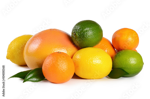 Allsorts from a citrus isolated on white