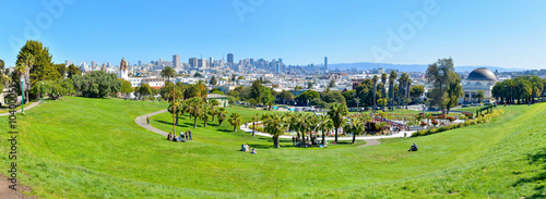 Dolores Park, Downtown San Francisco in Background - California photo