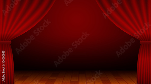 Red Curtain, Stage, Entertainment, Theater, Background