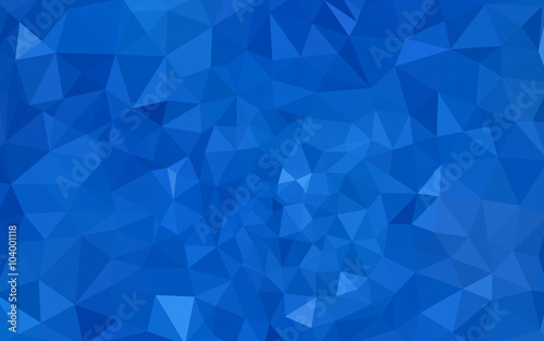 Blue polygonal design pattern, which consist of triangles and gradient in origami style.