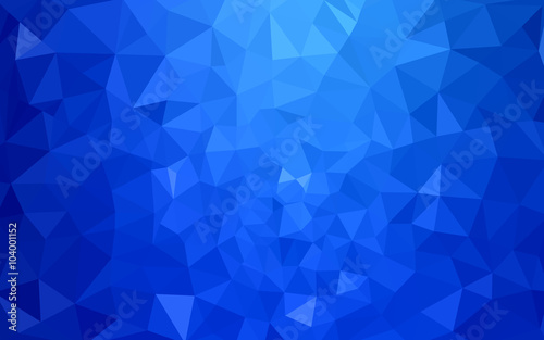 Blue polygonal design pattern, which consist of triangles and gradient in origami style.