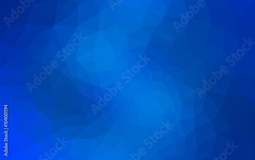 Blue polygonal design pattern, which consist of triangles and gradient in origami style.