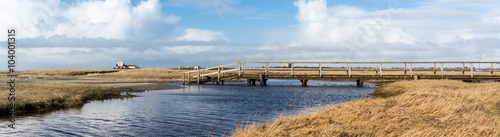 Panorama Holzbrücke an der Nordsee photo